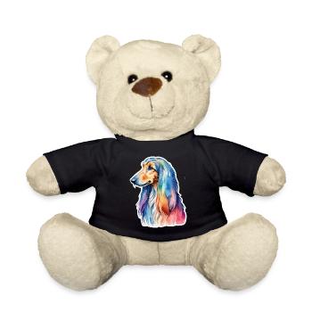 Lévrier afghan aquarelle - Nounours - noir - Devant