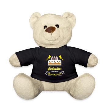 Schlachter Geburtstag Geburtstagsgeschenk Metzger - Teddy - Schwarz - Vorne