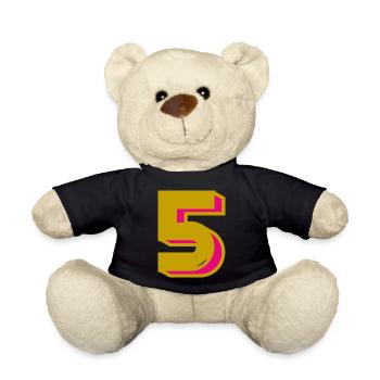 5. 5 YEARS. 5th ANNIVERSARY. 5 YEAR ANNIVERSARY - Teddy Bear - black - Front