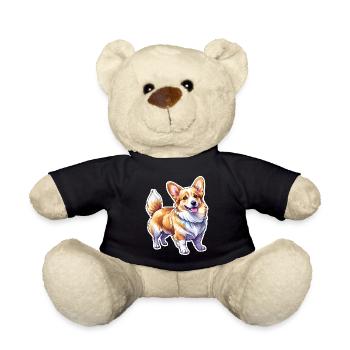 Welsh Corgi Pembroke Watercolor - Teddy Bear - black - Front