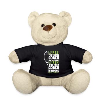 Funny Tennis Player Racket Coach - Teddy - Schwarz - Vorne