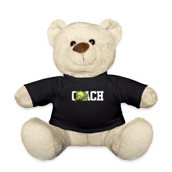 Funny Tennis Player Racket Coach - Teddy Bear - black - Front