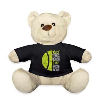Funny Tennis Player Racket Coach - Teddy - Schwarz - Vorne
