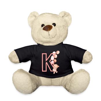 Lettre k rose ours - Nounours - noir - Devant