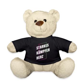 Starkes Kämpferherz - Mut machen - Kraft schenken - Teddy - Schwarz - Vorne
