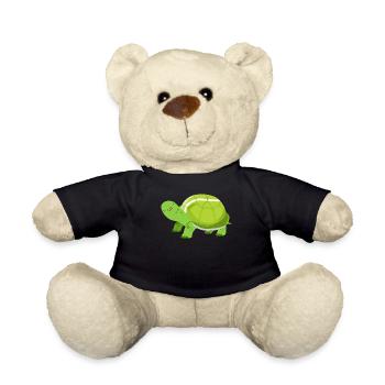 Funny Tennis Player Racket Turtle - Teddy - Schwarz - Vorne