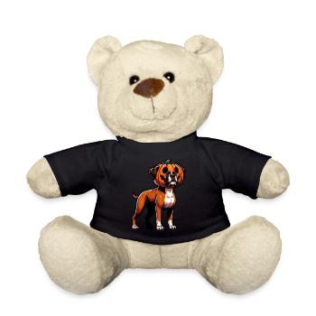 Halloween Boxer Chien Citrouille Dessin animé Mignon - Nounours - noir - Devant