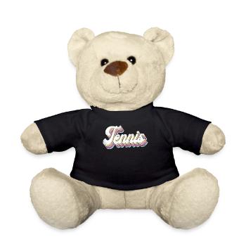 Funny Tennis Player Racket 80s 90 - Teddy - Schwarz - Vorne