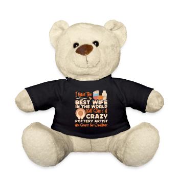 Pottery Ceramics Artist Wife - Teddy Bear - black - Front