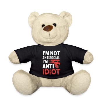 Not a fan of stupidity - Teddy Bear - black - Front