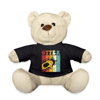 Otter Retro Vintage Otter - Teddy Bear - black - Front