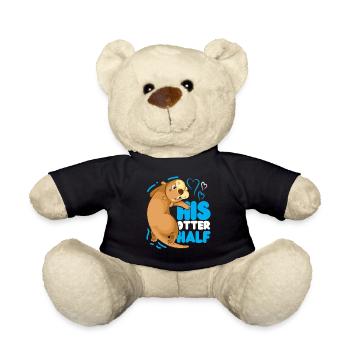 Otter Couple Pun Valentines Day - Teddy - Schwarz - Vorne