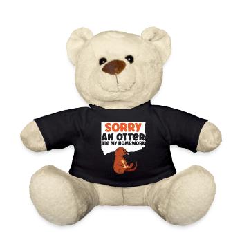 Loutre désolée Une loutre a mangé mon - Nounours - noir - Devant