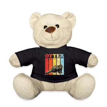 Otter Retro Vintage Otter - Teddy Bear - black - Front