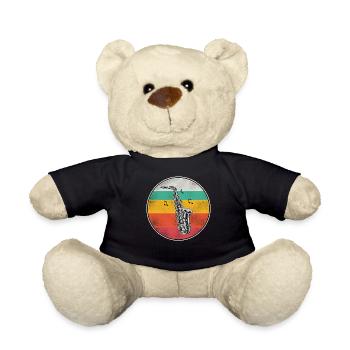 Saxophone Retro Vintage - Teddy Bear - black - Front