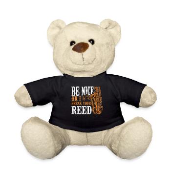 Saxophone Be Nice Or I Break Your - Teddy Bear - black - Front