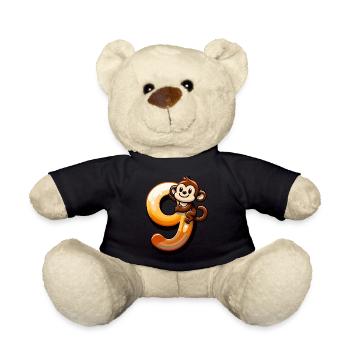 Children's Design Creative Number Motif Collection - Teddy Bear - black - Front