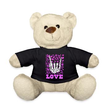 xoxo love you amore Blumen Frauen Valentinstag 14 - Teddy - Schwarz - Vorne