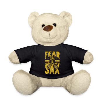 Saxophones Pun Fear The Sax - Teddy Bear - black - Front