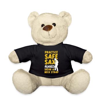 Saxophones Pun Practice Safe Sax - Teddy Bear - black - Front