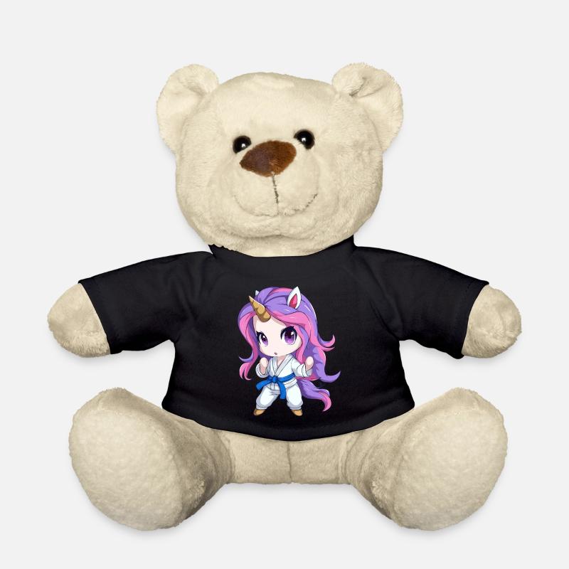 Einhorn Martial Arts Kämpfer, Niedliche Kunst im Chibi-Stil - Teddy - Schwarz