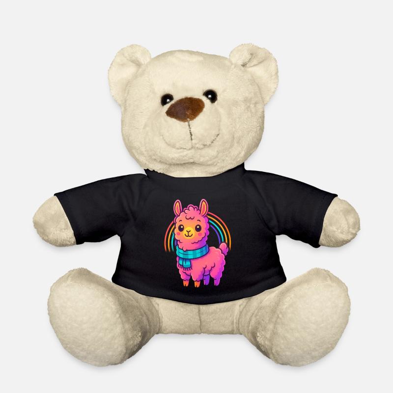 Süßes Kleines Lama Design | Comic Neon Tiermotiv - Teddy - Schwarz