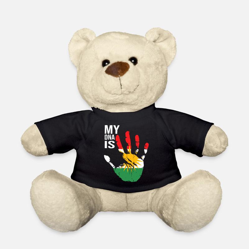 Kurdistan Kurds Hand Design with Flag - Teddy Bear - black