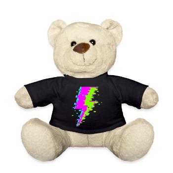 Psychedelischer digitaler Strahl - Teddy - Schwarz - Vorne
