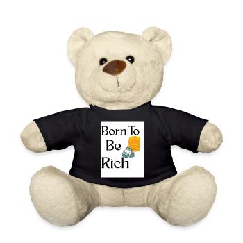 Geburt zum Reichtum DesignerTee - Teddy - Schwarz - Vorne