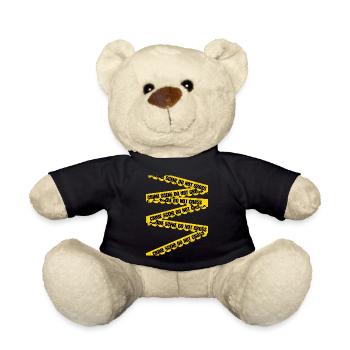 T-shirt à ruban de barrière de scène de crime - Nounours - noir - Devant