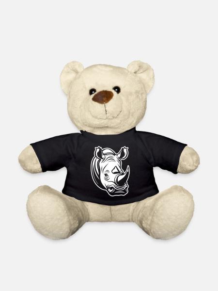 Nashorn Kopf - Teddy - Schwarz