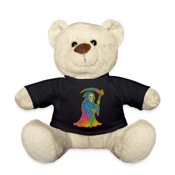 Der Tod | Regenbogen Sensenmann - Teddy - Schwarz - Vorne