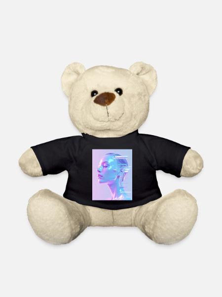 Portrait holographique Glitch - Nounours - noir