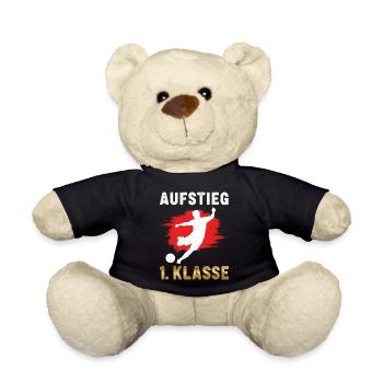 Aufstieg 1. Klasse Schulanfang Fußball Rot  - Teddy - Schwarz - Vorne