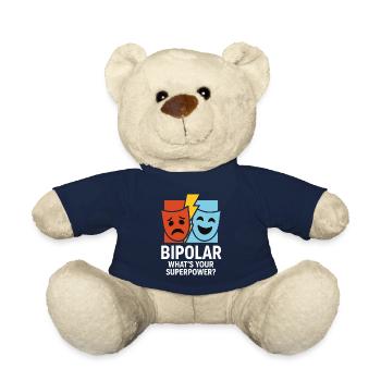 Bipolar What's Your Superpower – Statement Design - Teddy Bear - french navy - Front