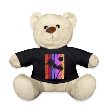 Rayures tropicales coucher de soleil - Nounours - noir - Devant
