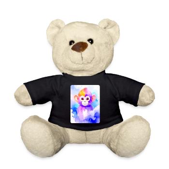 Little Monkey (Portrait) (Purple Watercolor) - Teddy Bear - black - Front