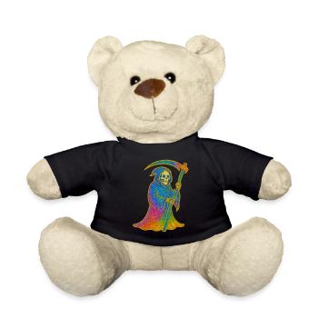 Rainbow Grim Reaper - Teddy Bear - black - Front