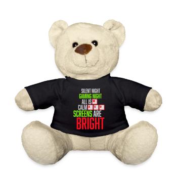 Silent Night Gaming Night All Calm Screens Bright - Teddy - Schwarz - Vorne