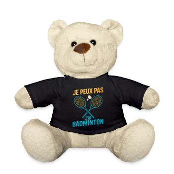 Ich kann nicht Badminton haben - Teddy - Schwarz - Vorne