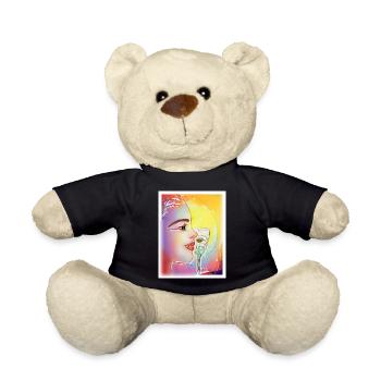 Farbenfrohes Profil-Schlürfen - Teddy - Schwarz - Vorne