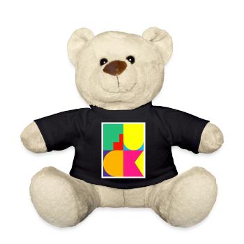 Pop-Art-F-Wort - Teddy - Schwarz - Vorne