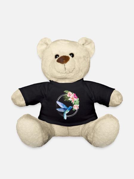 Azure Hummingbird Floral Circle - Teddy - Schwarz