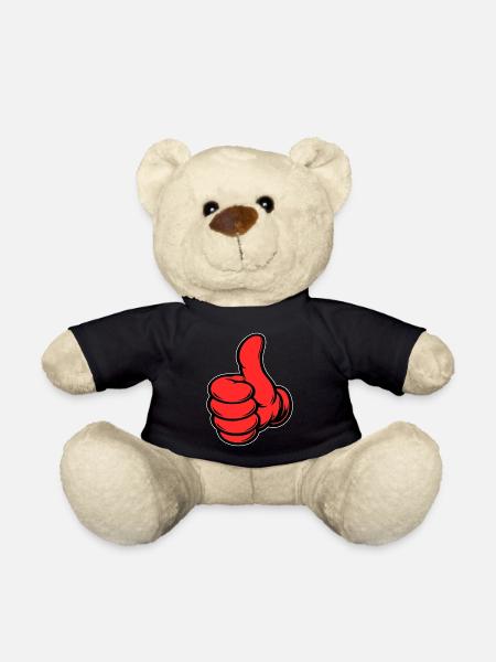 OK Comic Daumenhoch Handsymbol rot - Teddy - Schwarz