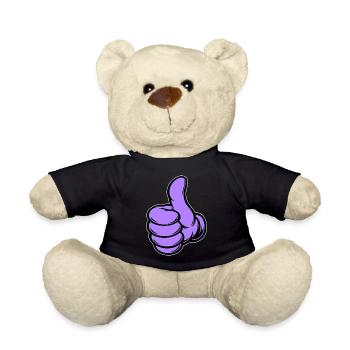 OK Comic Daumenhoch Handsymbol lila - Teddy - Schwarz - Vorne