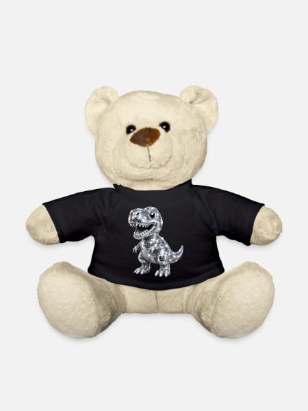 Süßer Dino T-Rex Disco Glitzer 80s 90s - Teddy - Schwarz