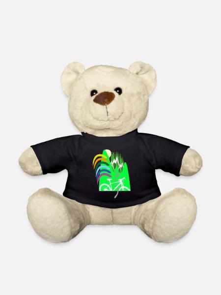 Cycle path mountains rainbow - Teddy Bear - black