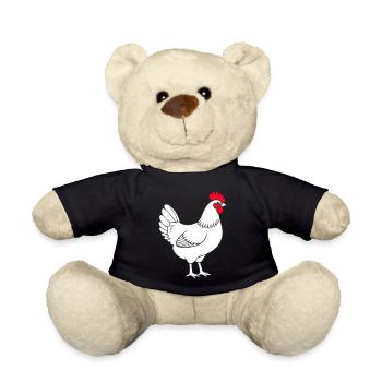 Chicken Vector Graphic Chickens Shirt - Teddy Bear - black - Front