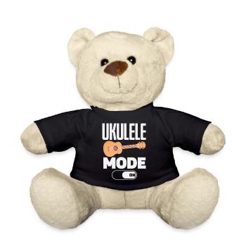 Funny Ukulele Designs and Sayings - Teddy Bear - black - Front