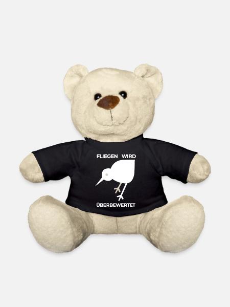 Überbewertet: Weiße KIWI Illustration  - Teddy - Schwarz